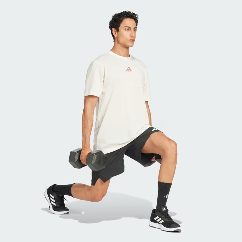 Áo Phông Adidas Nam Chính Hãng - Graphic One Rep at a Time Climacool - Màu sữa | JapanSport JJ1447