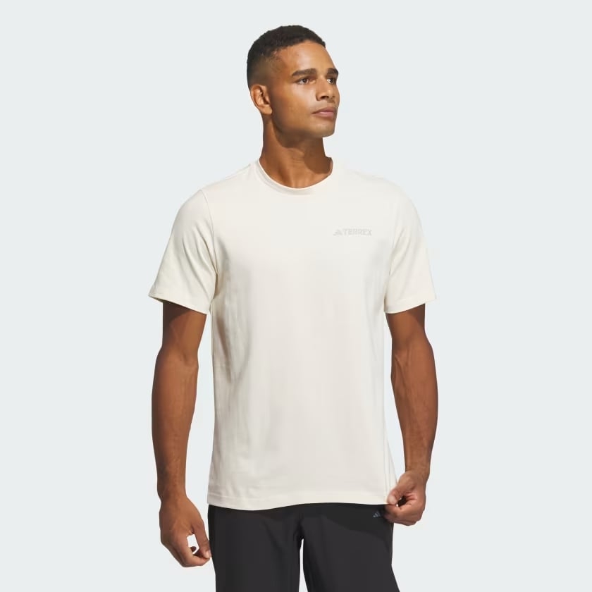 Áo Phông Adidas Nam Chính Hãng - Graphic Polygiene 230 GSM short sleeve t-shirt - Màu nâu | JapanSport IS0287