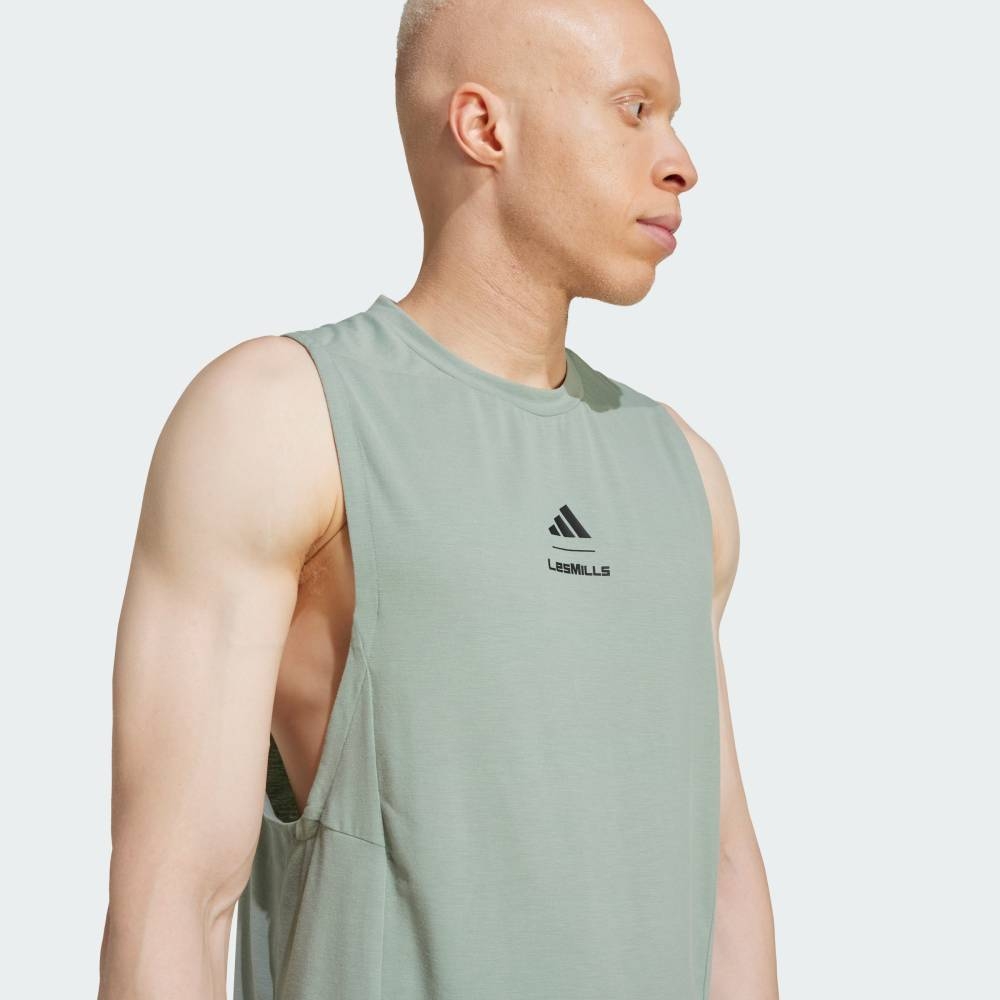 Áo ba lỗ Adidas Nam Chính Hãng - Les Mills graphic Tank top - màu xanh| JapanSport JJ1437