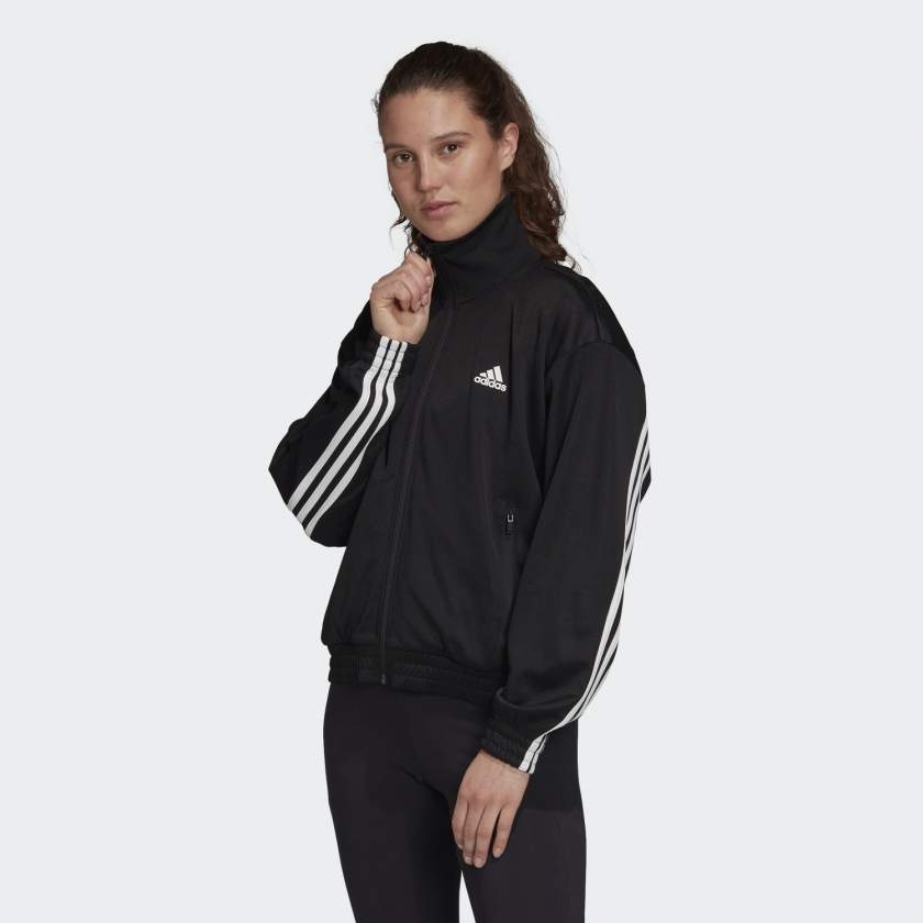 Áo Khoác Adidas nữ Chính Hãng - MUST HAVES TRACK  - Black/White | JapanSport - FR5109