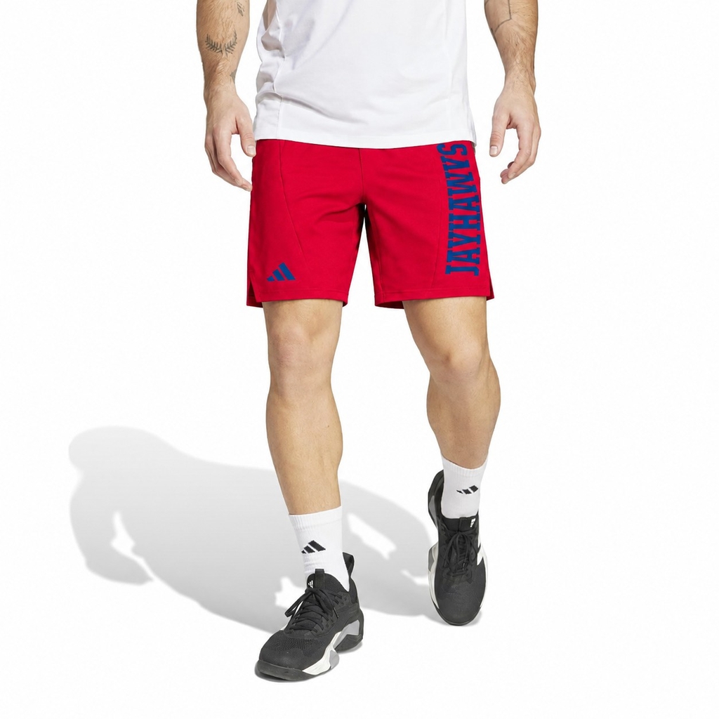 Quần Short Adidas Nam Chính Hãng - D4T Woven Kansas University - Màu Đỏ | JapanSport JE4526