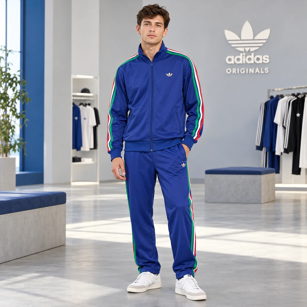 Bộ Thể Thao Nam Adidas Chính Hãng - Originals Firebird – Màu xanh | JapanSport KC7052 KC9503