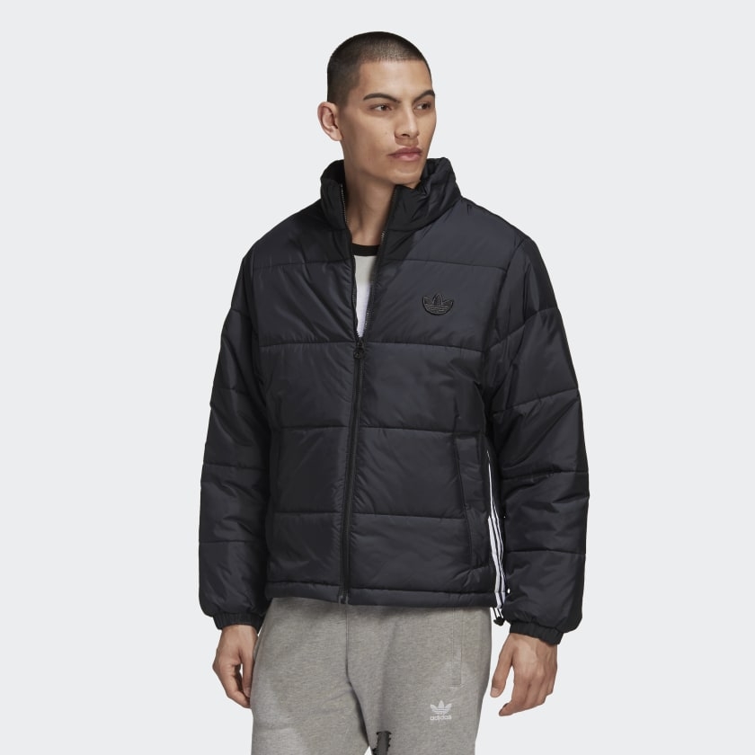 Áo Khoác Adidas Chính Hãng - PADDED STAND COLLAR PUFFER - Black | JapanSport - GE1341