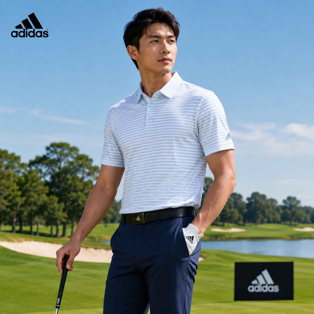 Áo Polo Adidas Nam Chính Hãng -  Polo Kẻ Sọc Ultimate365 - Màu Trắng | JapanSport JP0475