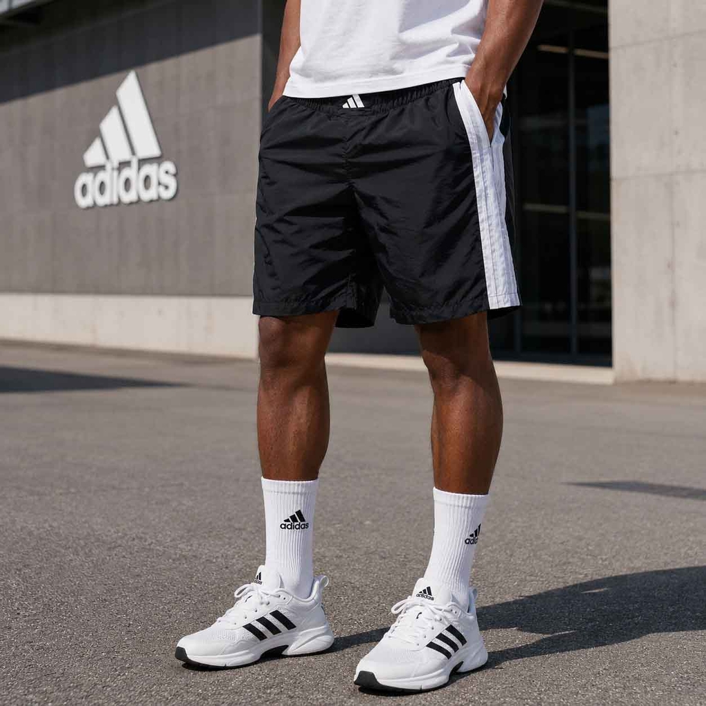 Quần Short Adidas Chính Hãng - Pretty Tough Satin Shorts - Màu đen | JapanSport JV6111