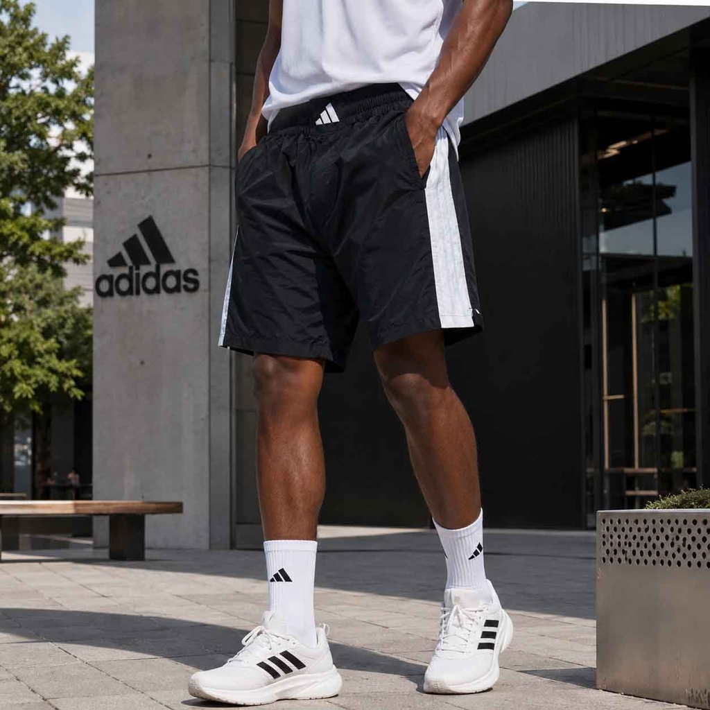 Quần Short Adidas Chính Hãng - Pretty Tough Satin Shorts - Màu đen | JapanSport JV6111