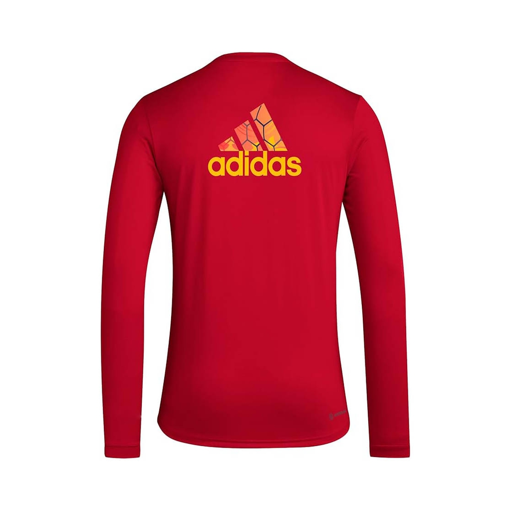 Áo Phông Adidas Nam Chính Hãng - Real Salt Lake Long Sleeve Pre-Game T-Shirt - Màu đỏ | JapanSport IP1033