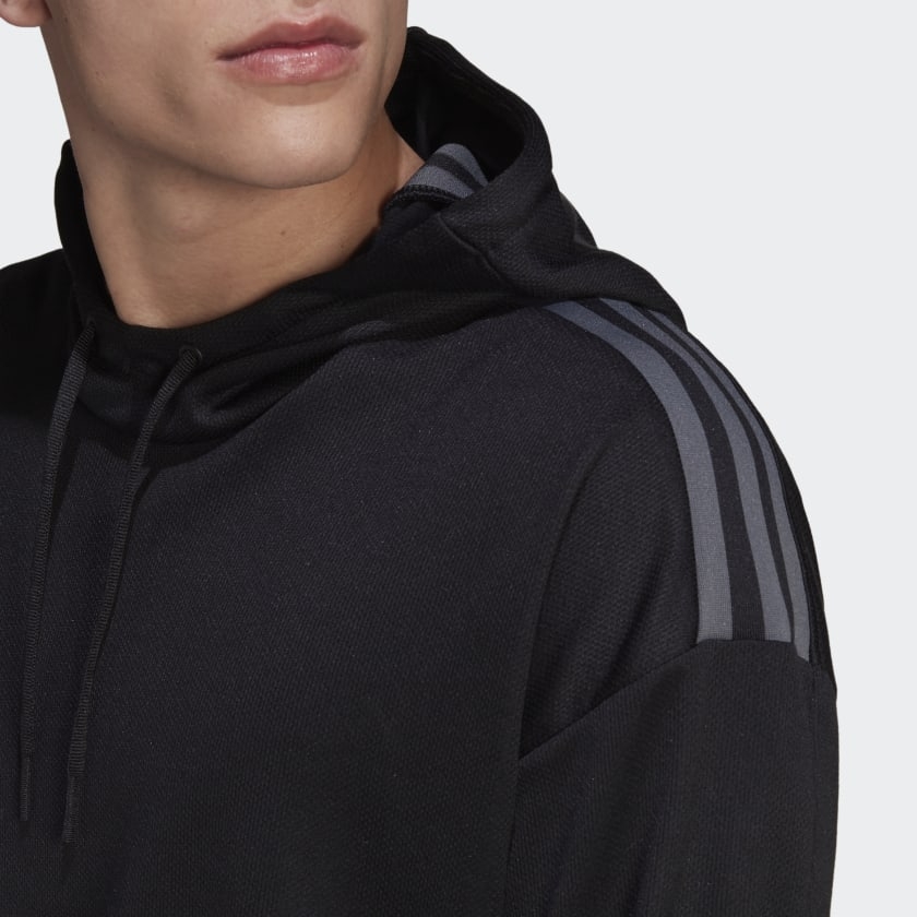 Áo Hoodie Nam Chính  Hãng - RVL 3-Stripes Hoodie - Đen | JapanSport HE2271