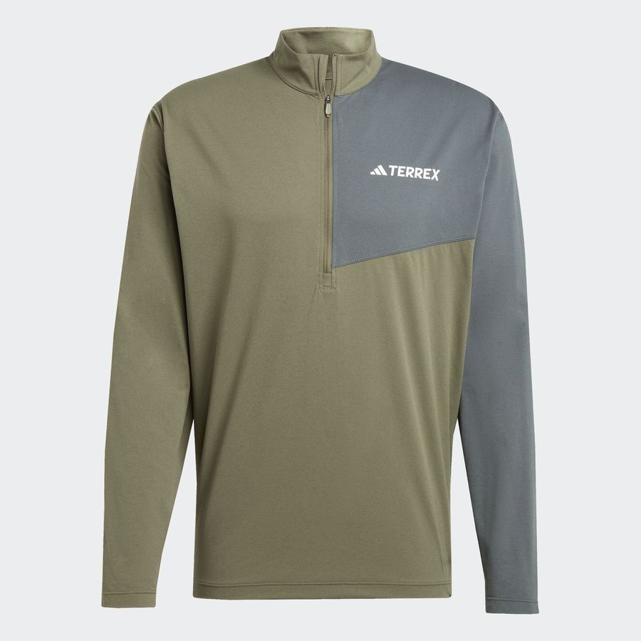 Áo Khoác Adidas Chính Hãng - Terrex Multi Climacool 1/2 Zip Long Sleeve Tee - Màu Xanh | JapanSport JE0387