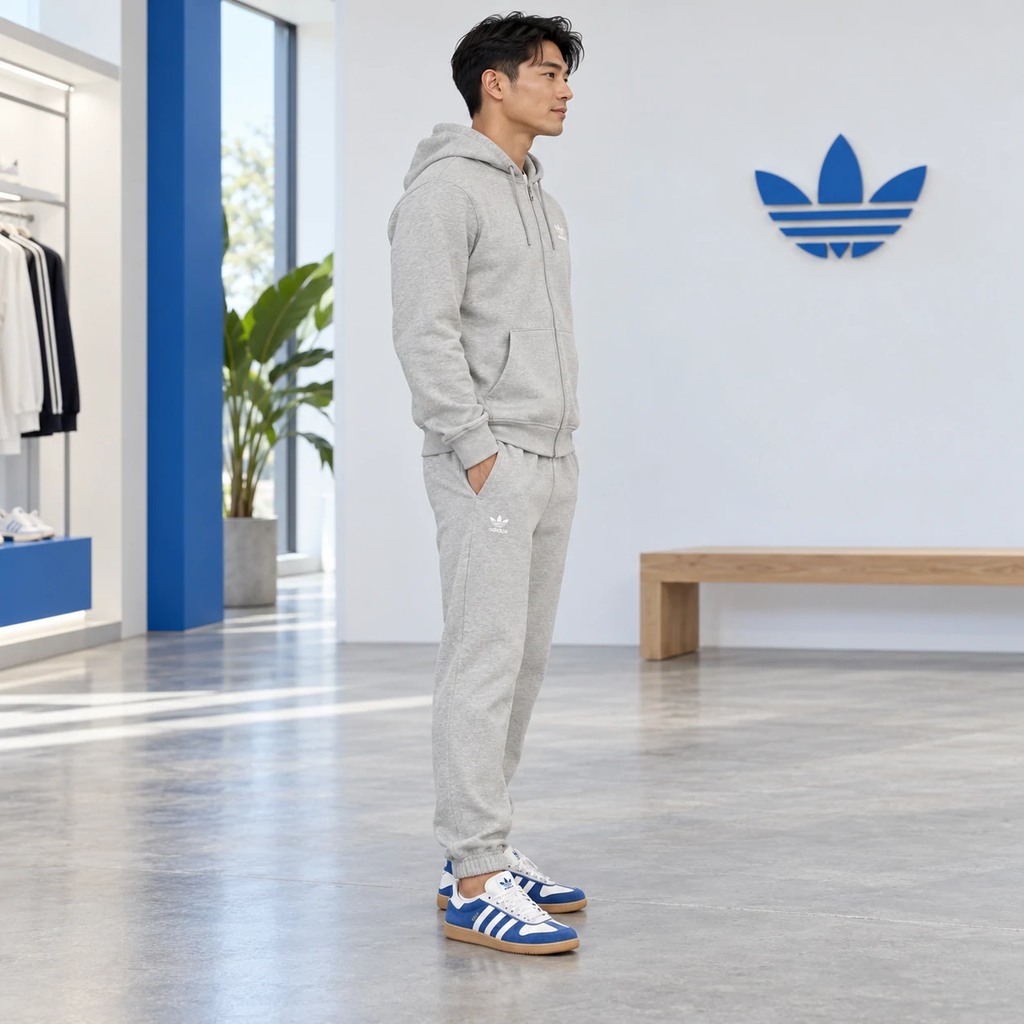 Bộ thể thao Nam Adidas Chính Hãng - Trefoil Essentials Full-Zip - Màu xám | JapanSport JY6167 JY6194