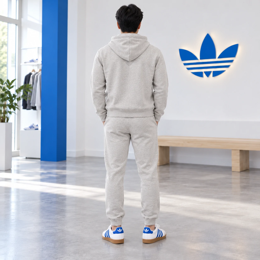 Bộ thể thao Nam Adidas Chính Hãng - Trefoil Essentials Full-Zip - Màu xám | JapanSport JY6167 JY6194