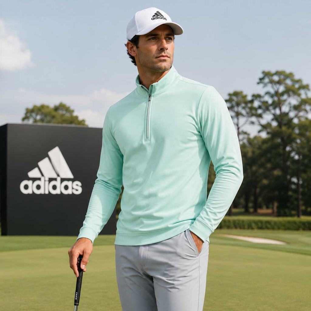 Áo Polo Adidas Nam Chính Hãng - Men's Ultimate365 Classic 1/4 Zip Pullover Sweater - Màu Xanh | JapanSport JX4435