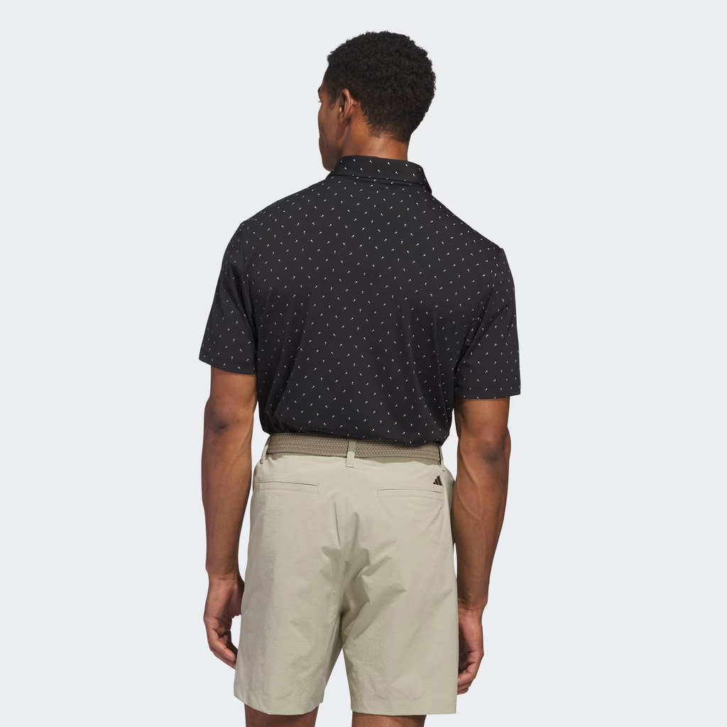 Áo Polo Golf Adidas Nam Chính Hãng - ULTIMATE365+ MICRO PRINT - Màu đen | JapanSport KB3726
