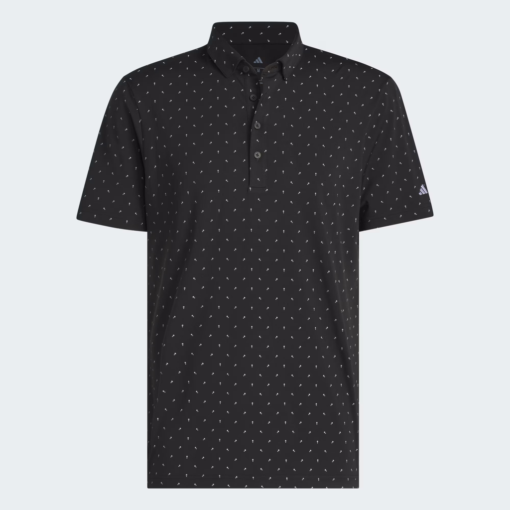 Áo Polo Golf Adidas Nam Chính Hãng - ULTIMATE365+ MICRO PRINT - Màu đen | JapanSport KB3726