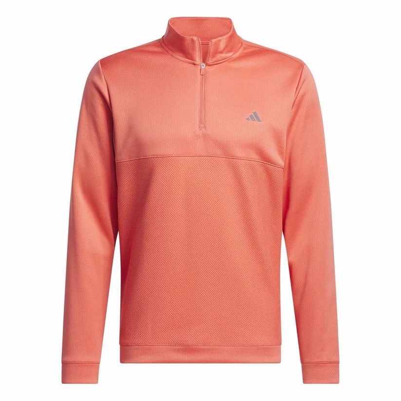 Áo Khoác Adidas Nam Chính Hãng - ULTIMATE365 TEXTURED GOLF 1/4 ZIP - Màu Cam | JapanSport IS8881