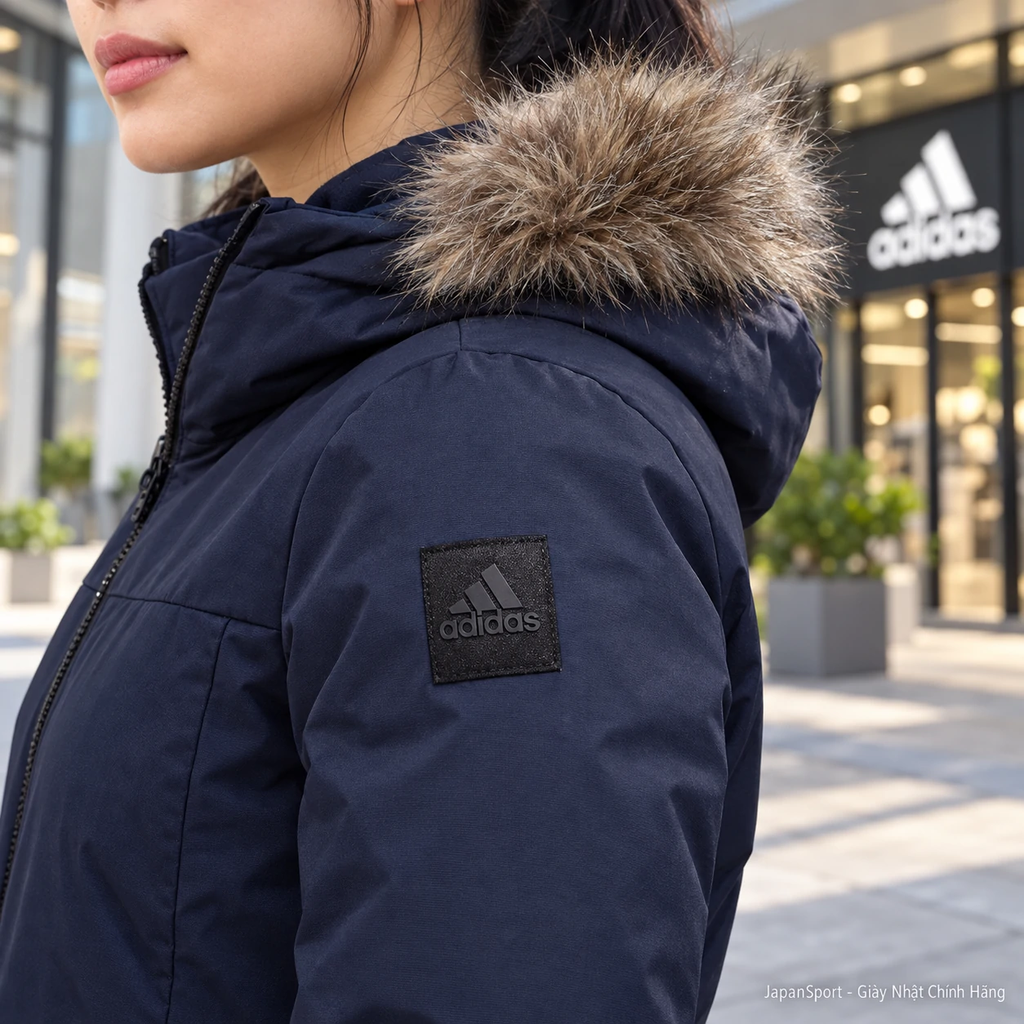 Áo Khoác Nữ Adidas Chính Hãng - PARKA XPLORIC - Navy | JapanSport - CY8608