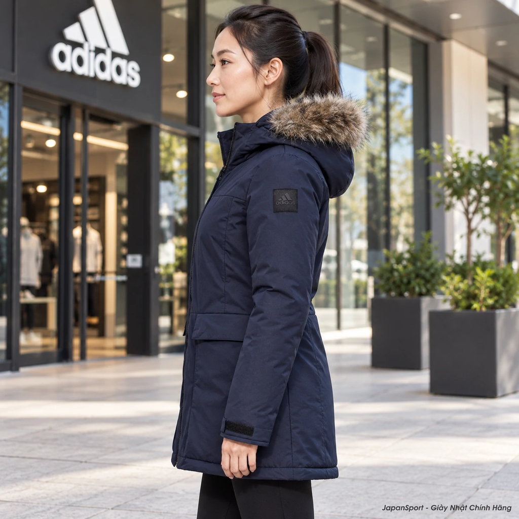 Áo Khoác Nữ Adidas Chính Hãng - PARKA XPLORIC - Navy | JapanSport - CY8608