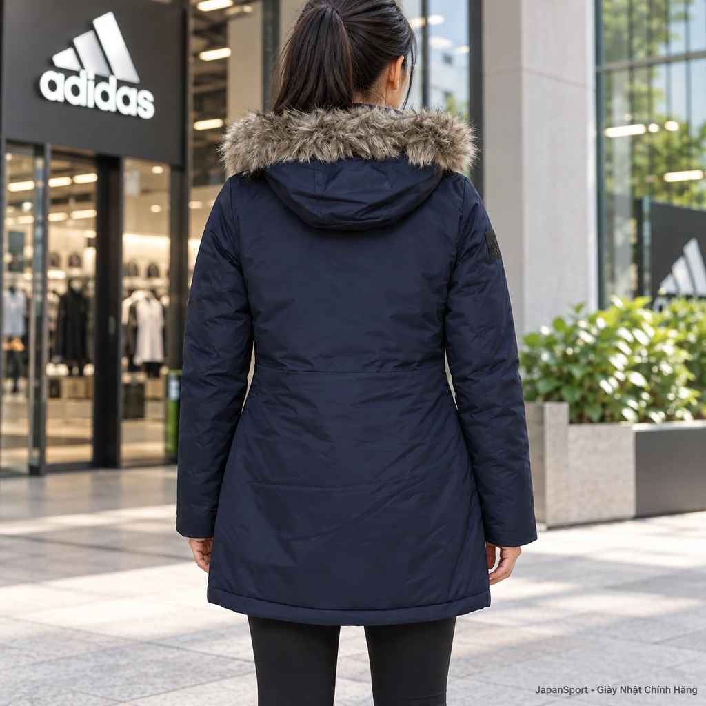 Áo Khoác Nữ Adidas Chính Hãng - PARKA XPLORIC - Navy | JapanSport - CY8608