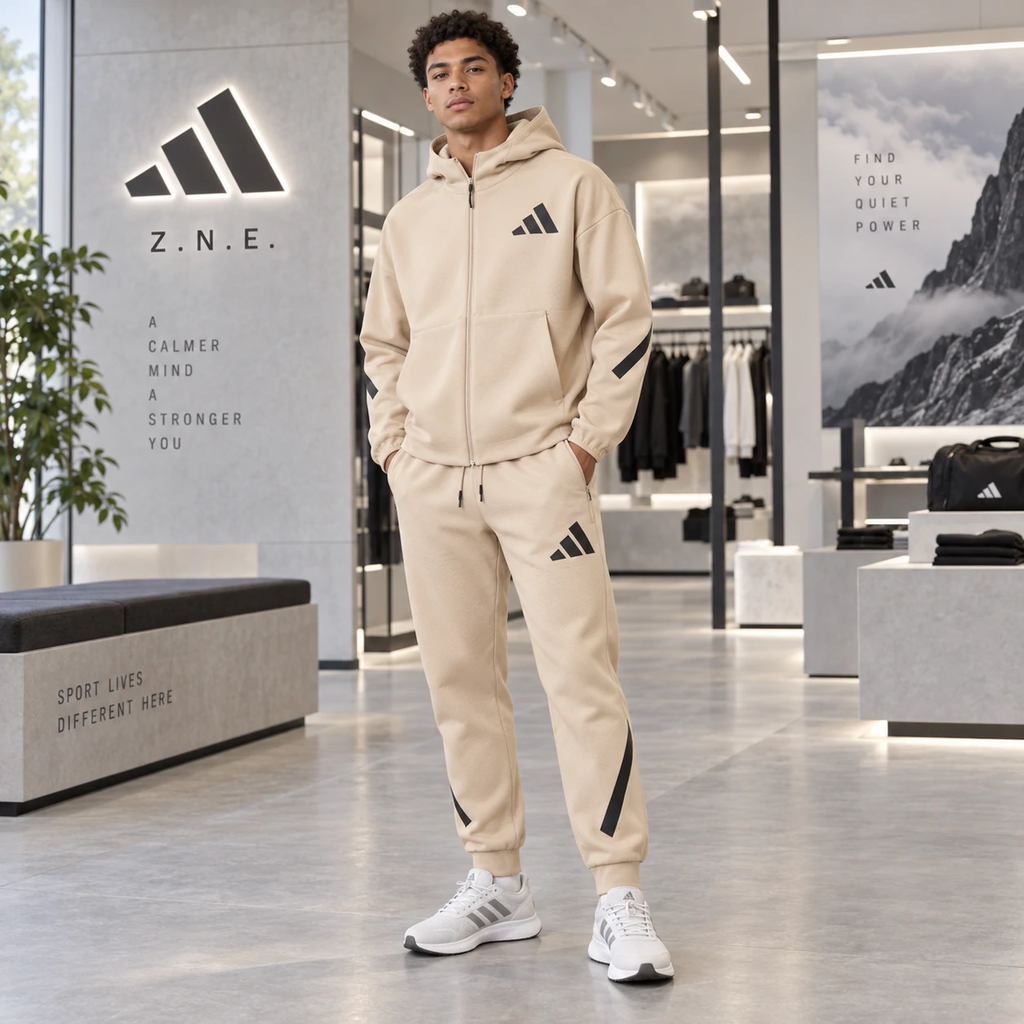 Bộ thể thao nam Adidas Nam Chính Hãng - Z.N.E. Aurora Ivy - Màu be | JapanSport JE7539+JF2445