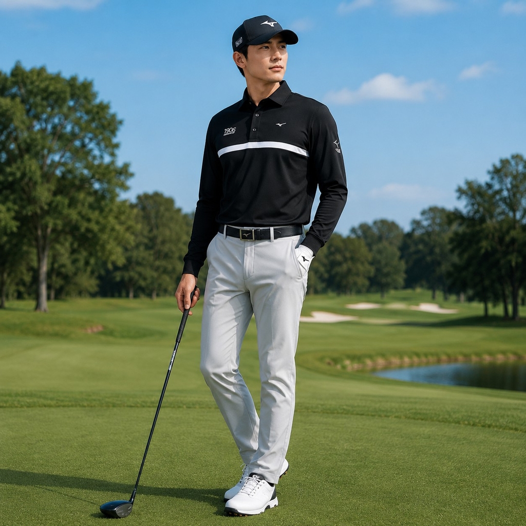Áo Polo Mizuno Chính Hãng - Ropa de Golf Hombre - Màu Đen | JapanSport E2MAA521-09