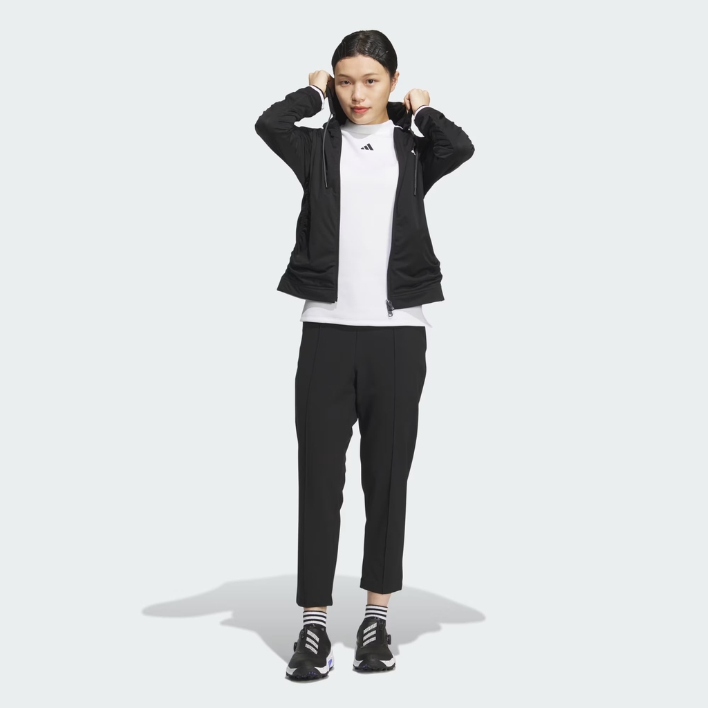 Áo Khoác Adidas Nữ Chính Hãng - WIND.RDY Water-Repellent Full-Zip Shirred - Màu Đen | JapanSport IS4782