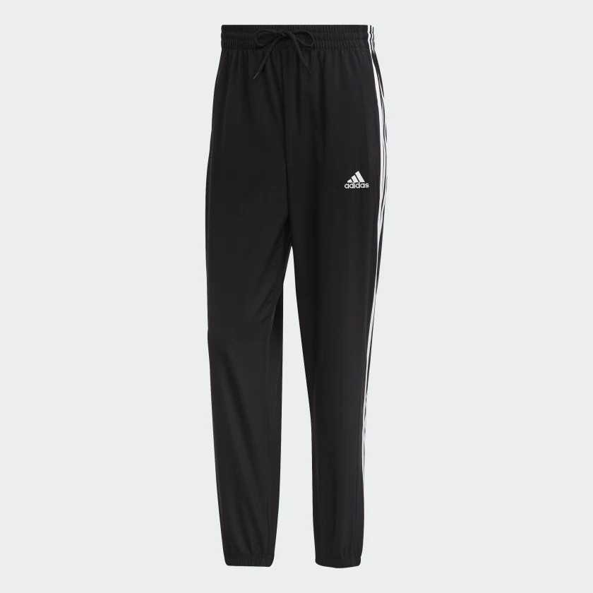 Quần Adidas Nam Chính Hãng -AEROREADY ESSENTIALS ELASTIC CUFF WOVEN 3-STRIPES PANTS - Đen | JapanSport IC9446
