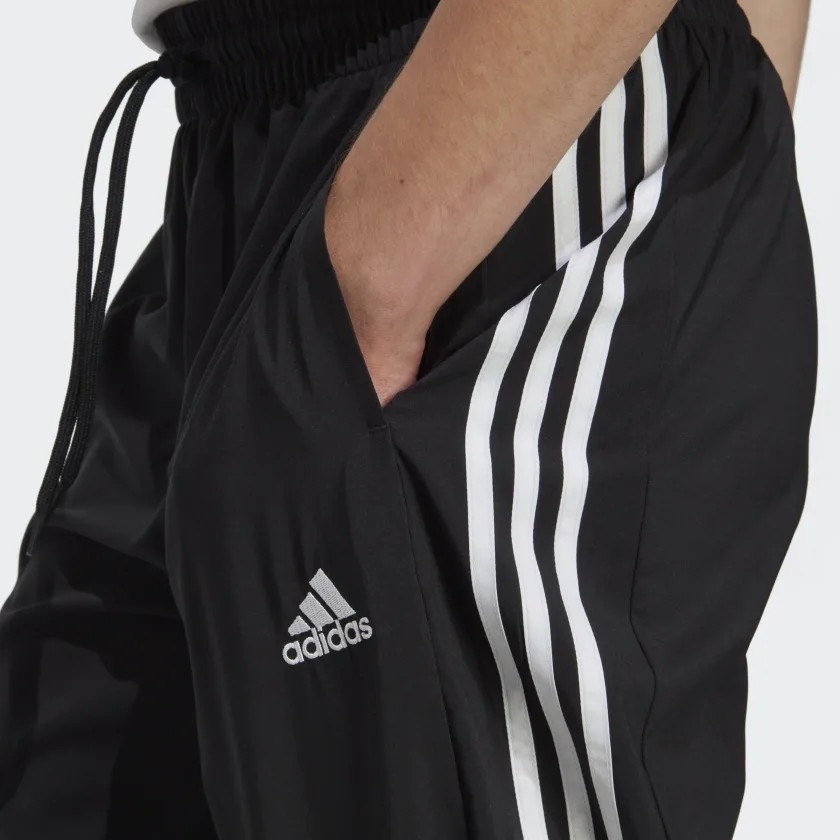 Quần Adidas Nam Chính Hãng -AEROREADY ESSENTIALS ELASTIC CUFF WOVEN 3-STRIPES PANTS - Đen | JapanSport IC9446