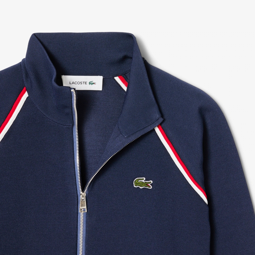 Áo Khoác Lacoste Chính Hãng - High-Neck Zip Front Double Face Sweater - Màu Navy | JapanSport  AF0243-51-J7E