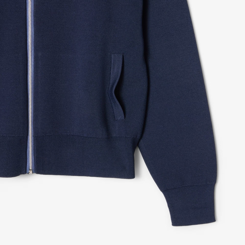 Áo Khoác Lacoste Chính Hãng - High-Neck Zip Front Double Face Sweater - Màu Navy | JapanSport  AF0243-51-J7E