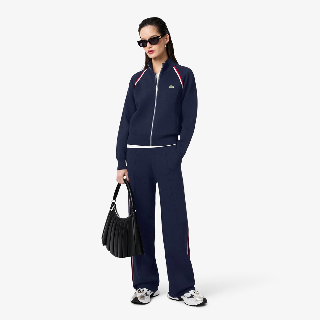 Áo Khoác Lacoste Chính Hãng - High-Neck Zip Front Double Face Sweater - Màu Navy | JapanSport  AF0243-51-J7E