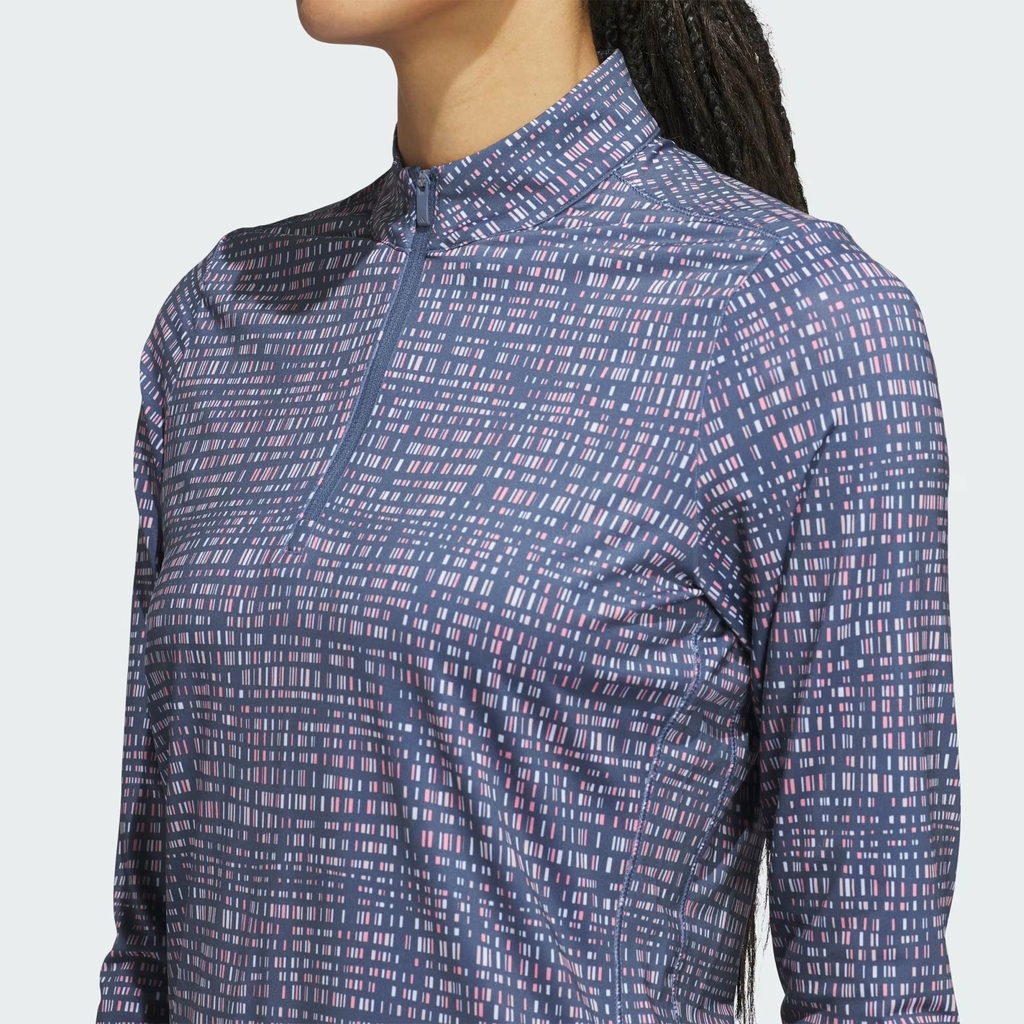 Áo Khoác Adidas Nữ Chính Hãng - Ultimate365 Printed Quarter Zip Mock - Màu Xanh | JapanSport  IX1406