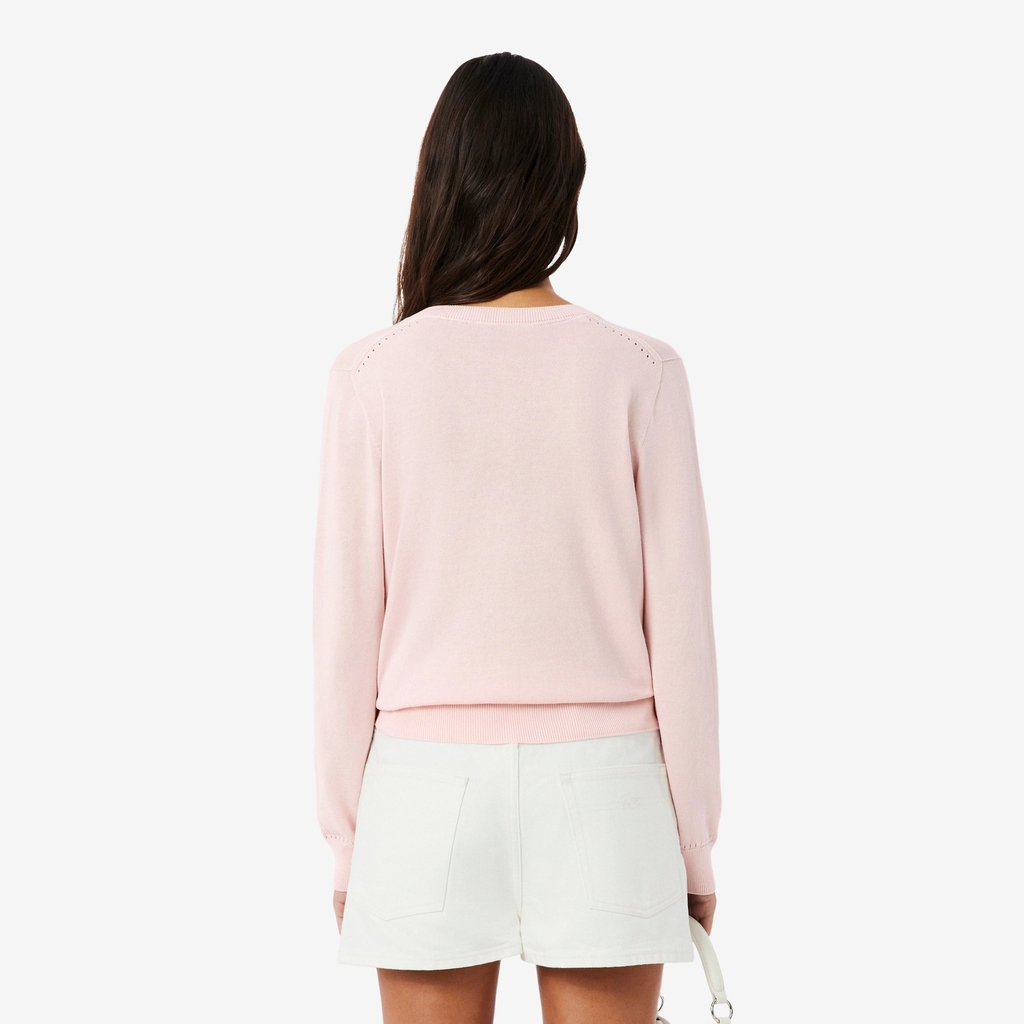 Áo Phông Lacoste nữ Chính hãng - Seamless Knit V Neck Sweater - Màu Hồng | JapanSport AF3964-51-ADY