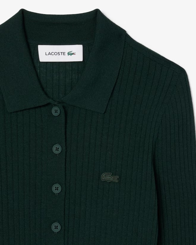 Áo Polo Lacoste nữ Chính hãng - Wool Jersey Polo Collar Sweater - Màu Xanh | JapanSport AF4006-51-YZP