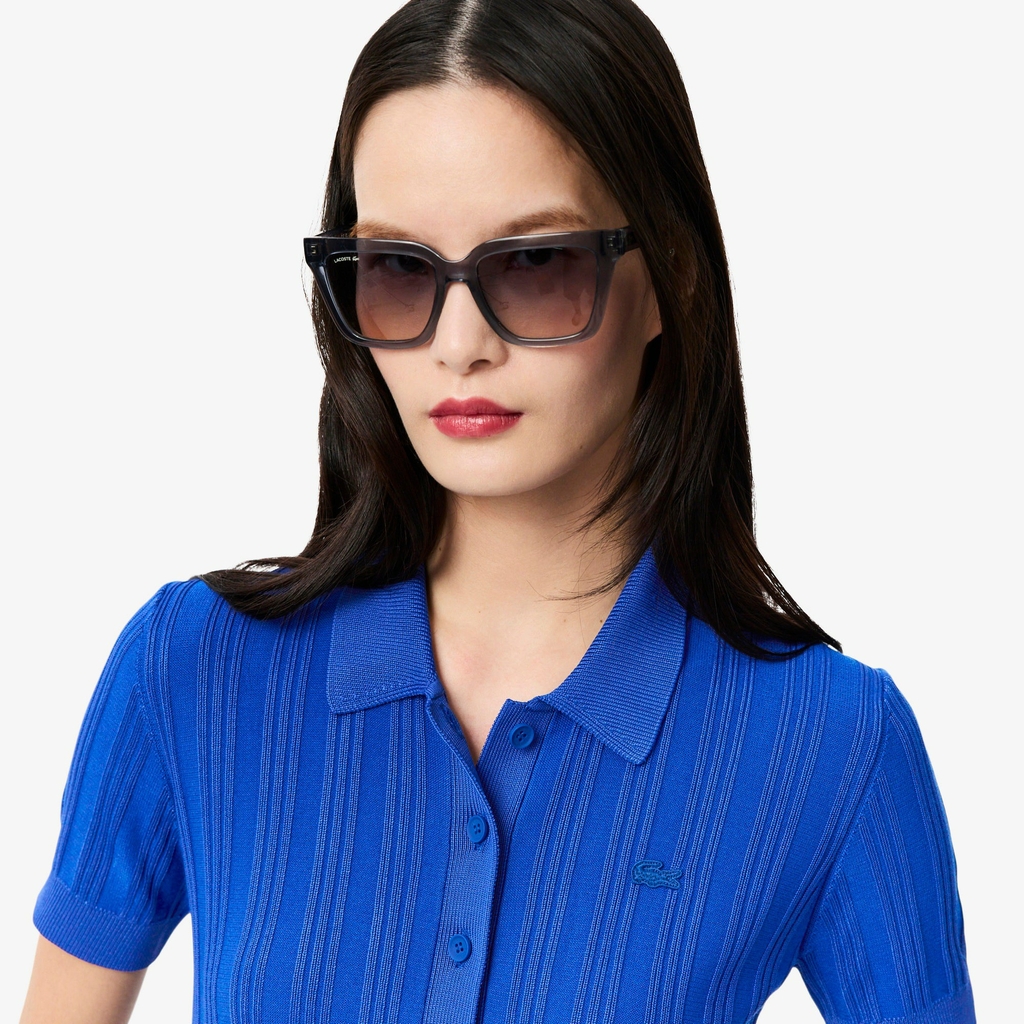 Áo Polo Lacoste nữ Chính hãng - Ribbed Knit Polo Collar Sweater - Màu Xanh | JapanSport AF4142-51-C4X