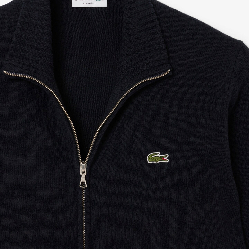 Áo Khoác Lacoste Chính hãng - Men's Wool Zip-Up Sweater - Màu Navy | JapanSport AH5181-51-166