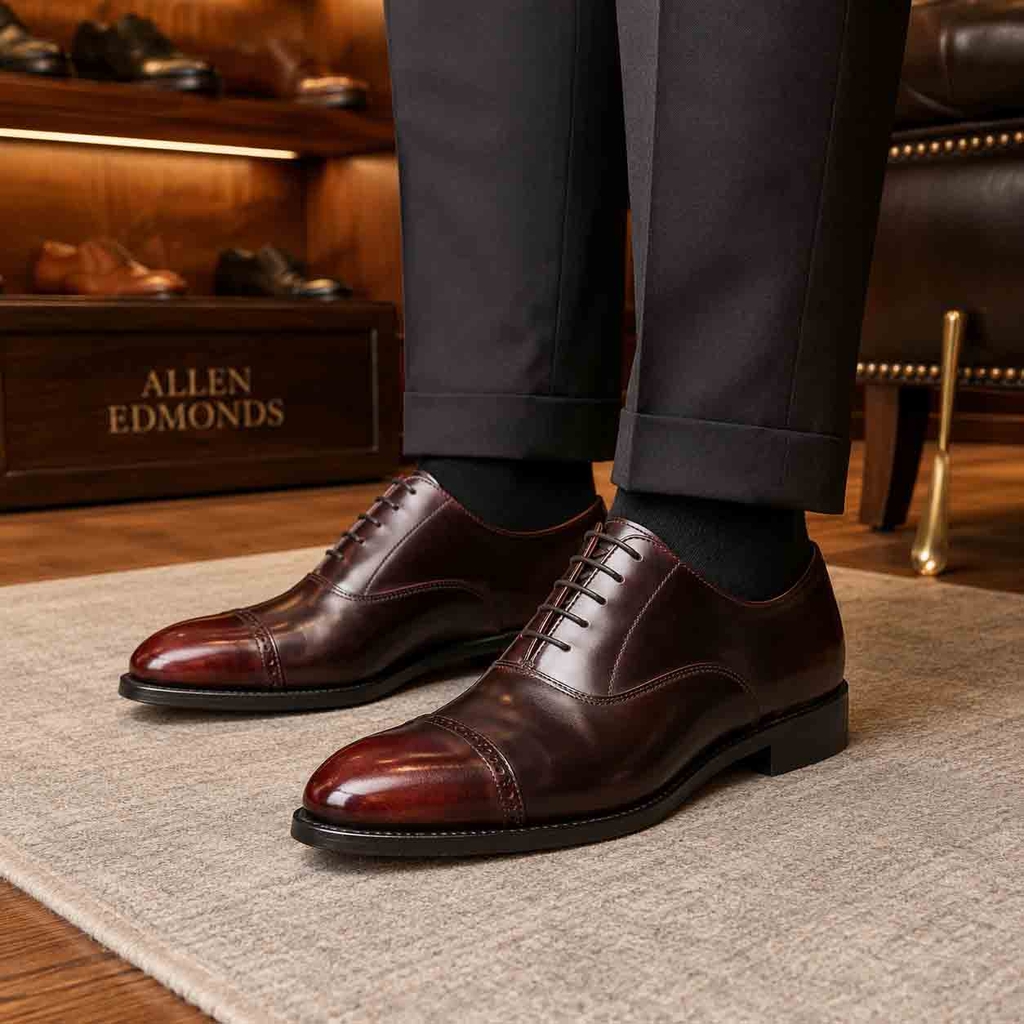 Giày Allen Edmonds Nam Chính Hãng - Men's Brady - Màu Nâu đen | JapanSport 7734