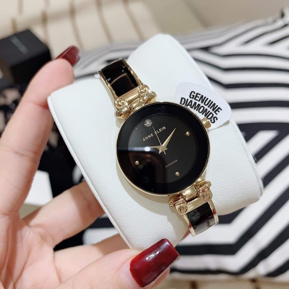 Đồng hồ Nữ Anne Klein Chính hãng - Genuine Diamond Dial Bangle | JapanSport AK/1980BKGB