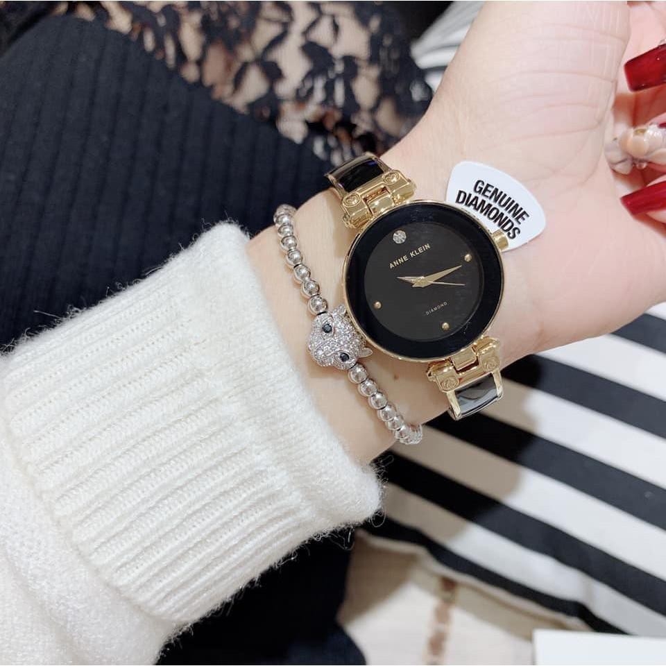 Đồng hồ Nữ Anne Klein Chính hãng - Genuine Diamond Dial Bangle | JapanSport AK/1980BKGB