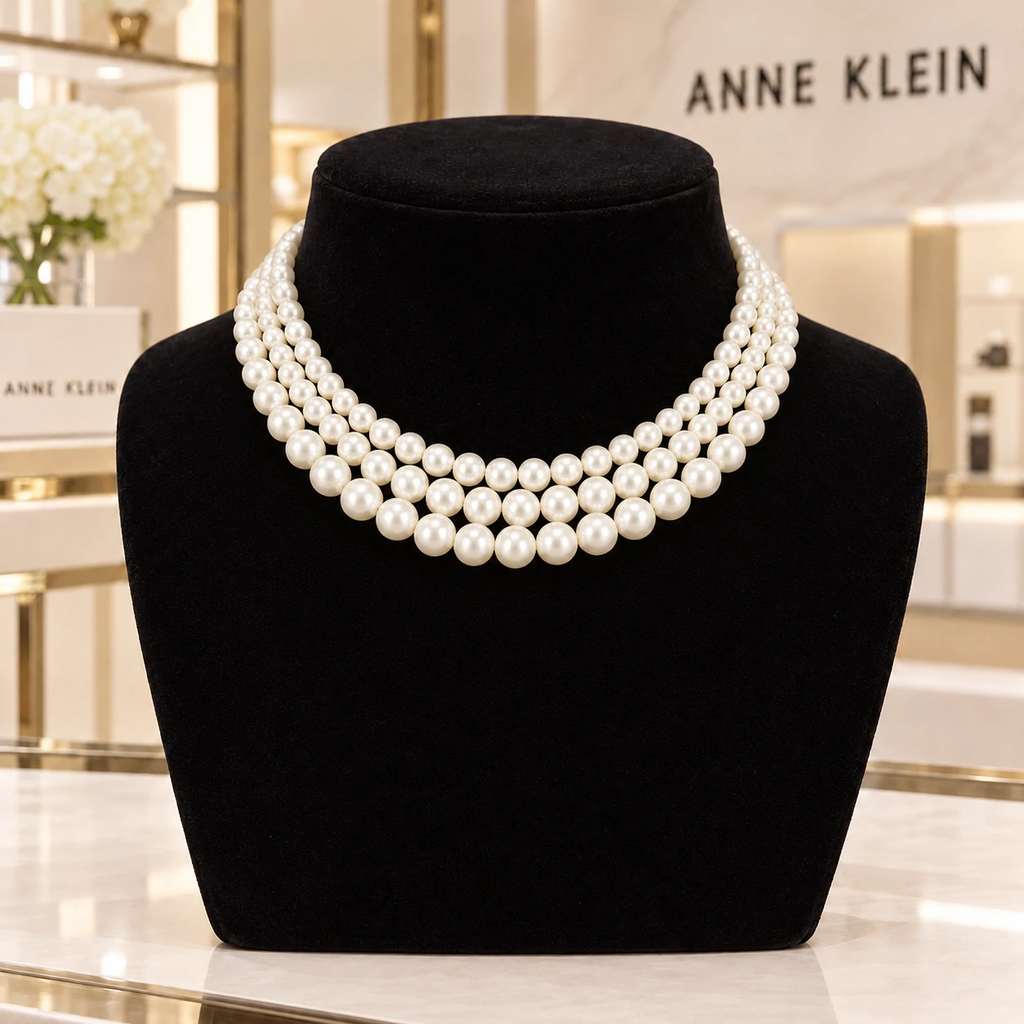 Vòng giả ngọc trai Nữ Anne Klein Chính Hãng - Giả Ngọc Trai 3 Tầng, Tông Vàng Sang Trọng | JapanSport  60507451