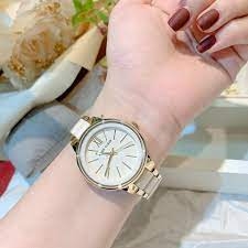 Đồng Hồ Anne Klein Nữ Chính Hãng - Resin Bracelet - Trắng/Vàng | JapanSport AK/1412IVGB