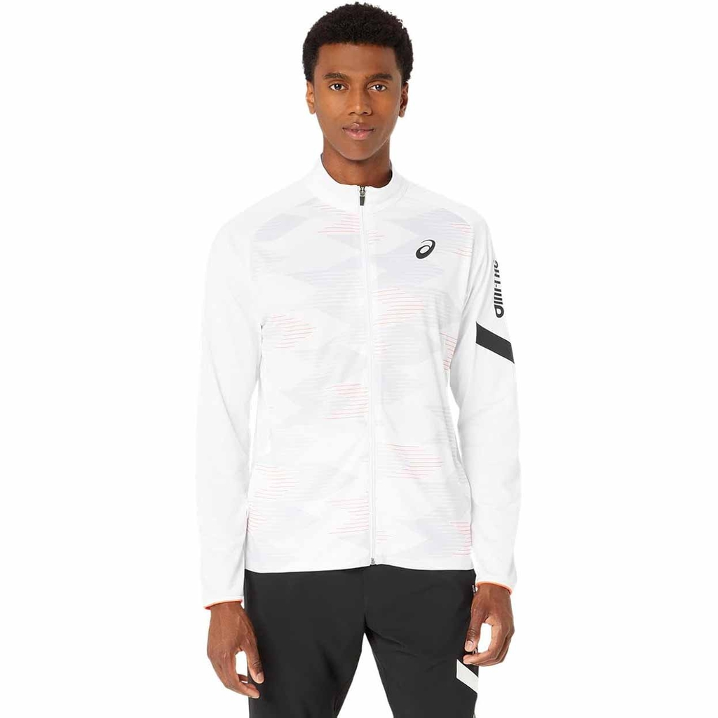 Áo Khoác Asics Chính Hãng - Dry Stretch Knit Graphic - Trắng | JapanSport 2031E539-100