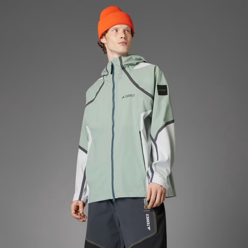 Áo Khoác gió Adidas Nam Chính Hãng - National Geographic WIND.RDY - Màu Xanh | JapanSport JD5835