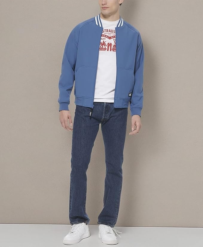 Áo Khoác Levi's Chính Hãng - Softshell Varsity Bomber Jacket - Màu Xanh | JapanSport LM3RP700-nvy