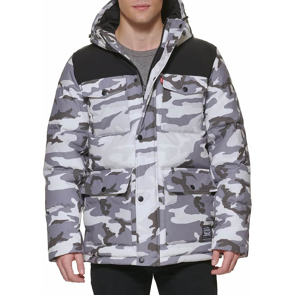 Áo Khoác Levi's Chính Hãng - Quilted Four Pocket Parka Hoody - Màu Camo | JapanSport LM0RP320-2W1