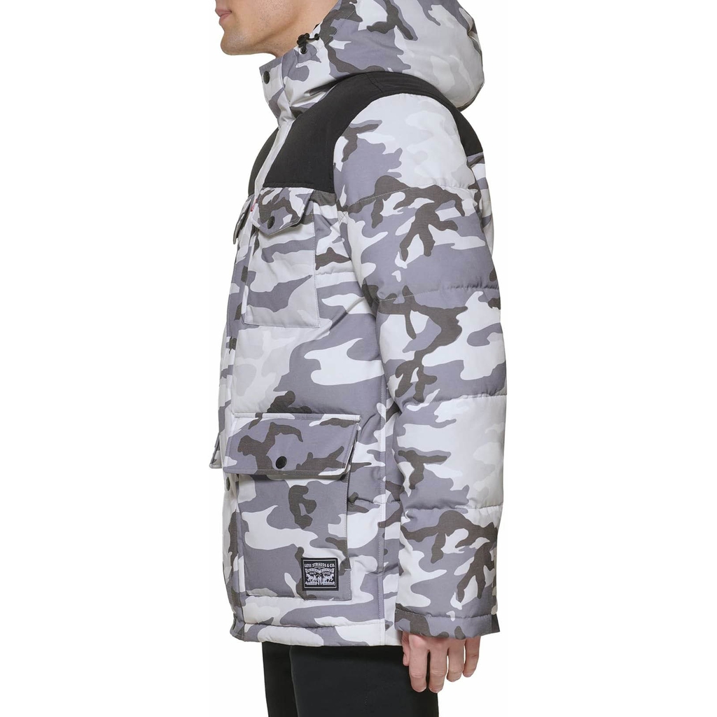 Áo Khoác Levi's Chính Hãng - Quilted Four Pocket Parka Hoody - Màu Camo | JapanSport LM0RP320-2W1