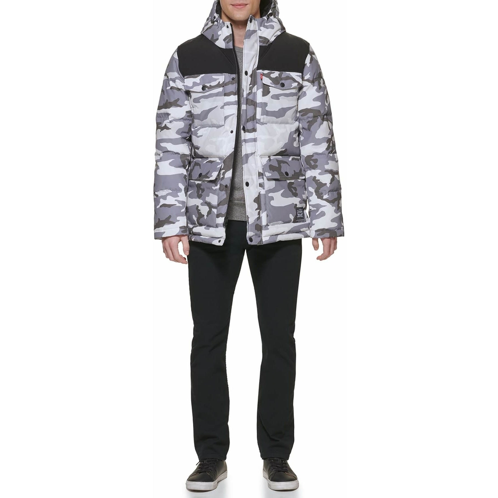 Áo Khoác Levi's Chính Hãng - Quilted Four Pocket Parka Hoody - Màu Camo | JapanSport LM0RP320-2W1
