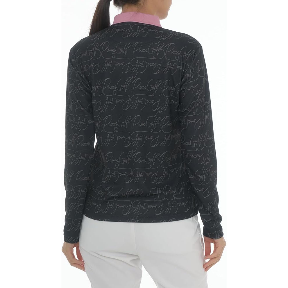 Áo Polo Puma Nữ Chính Hãng -W Stretch Pique AOP - Màu đen | JapanSport 630586-01