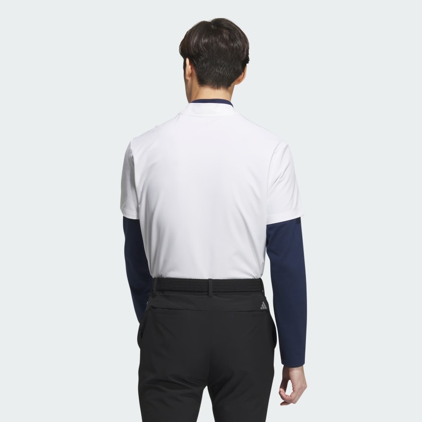 Áo Dài Tay Golf Adidas Nam Chính Hãng - Play Green AEROREADY 2-in-1 - Màu Trắng/Xanh| JapanSport HY0964