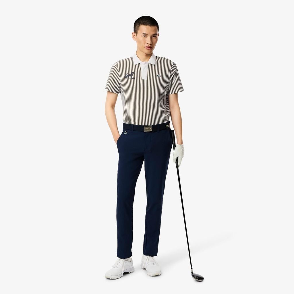 Áo Polo Golf Lacoste Nam Chính hãng -  Dáng Rộng Sọc Điều Hòa Nhiệt Độ - Màu Xanh | JapanSport DH4803-51-J1Y