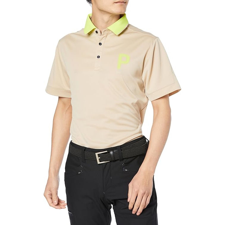 Áo Polo Golf Puma Chính Hãng - Stretch Kanoko P Logo - Màu Nâu | JapanSport 627602-03